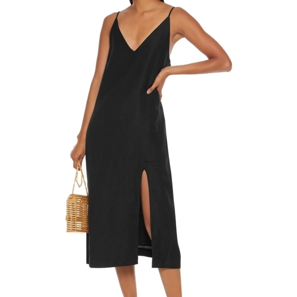 Seafolly Australia Beach Edit black linen lined dress size S - Picture 1 of 9